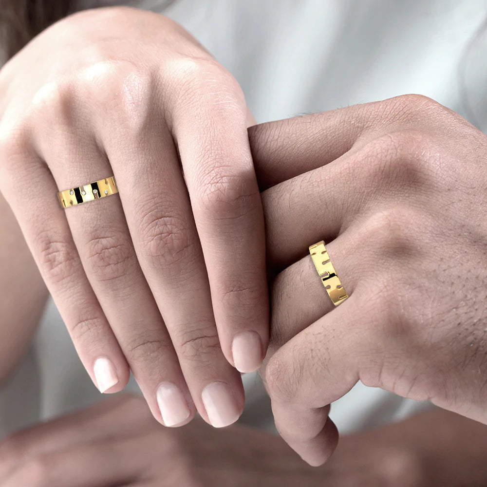 Par de Alianças de Casamento Noivado em Ouro 18k 5,5mm Transversal