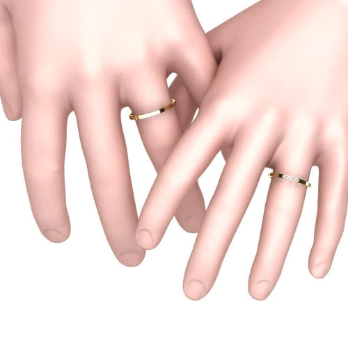 Par de Alianças de Casamento Noivado em Ouro 18k 1,5mm Strak