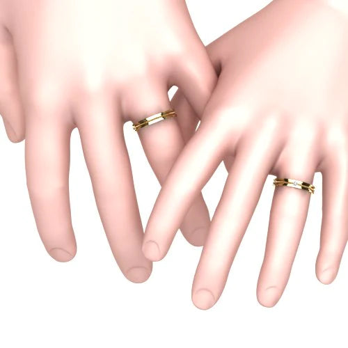 Par de Alianças de Casamento Noivado em Ouro 18k 3,5mm Slou