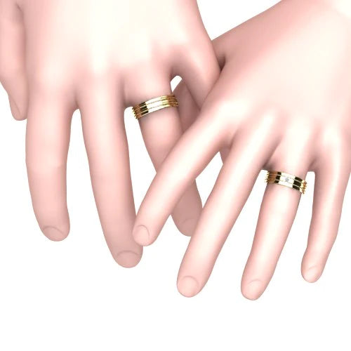 Par de Alianças de Casamento Noivado em Ouro 18k 6mm Kyren