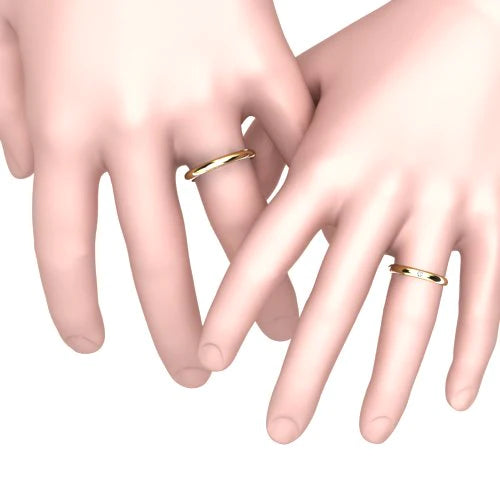 Par de Alianças de Casamento Noivado em Ouro 18k 3mm Bart