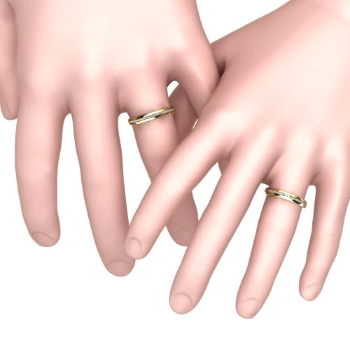 Par de Alianças de Casamento Noivado em Ouro 18k 3,5mm Tews