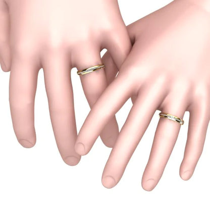 Par de Alianças de Casamento Noivado em Ouro 18k 3,5mm Tews