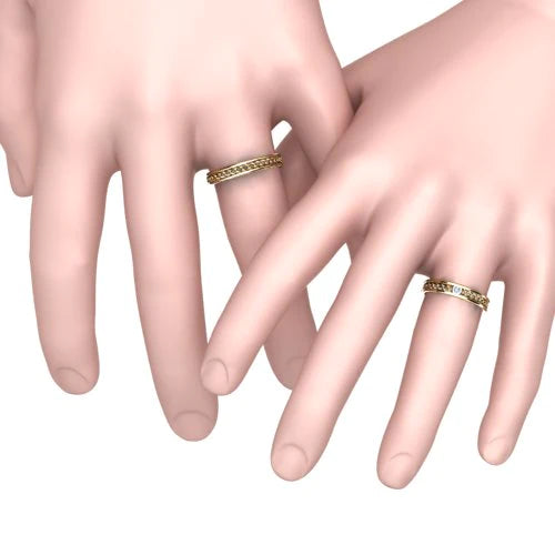 Par de Alianças de Casamento Noivado em Ouro 18k 4mm Slou