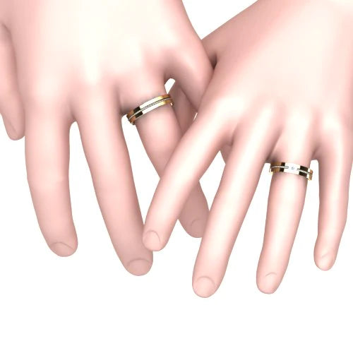 Par de Alianças de Casamento Noivado em Ouro 18k 4,5mm Sky