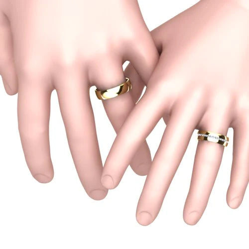 Par de Alianças de Casamento Noivado em Ouro 18k 5mm Varzia