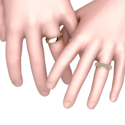 Par de Alianças de Casamento Noivado em Ouro 18k 4mm Sweet