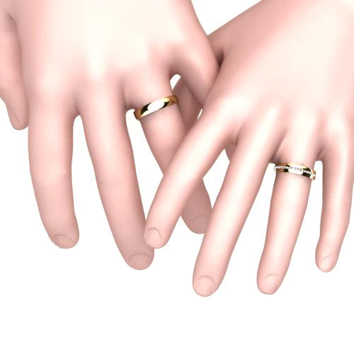 Par de Alianças de Casamento Noivado em Ouro 18k 4,00mm Arlo