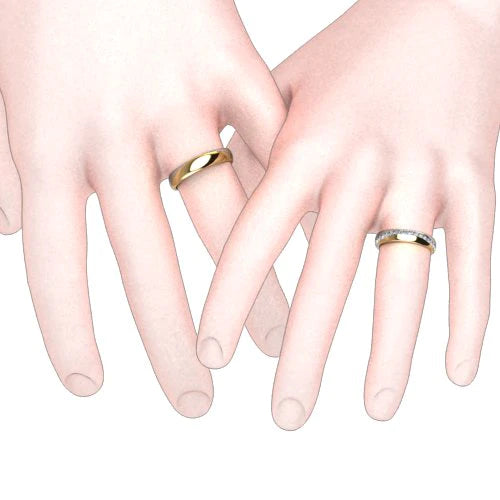 Par de Alianças de Casamento Noivado em Ouro 18k 4,5mm Slou