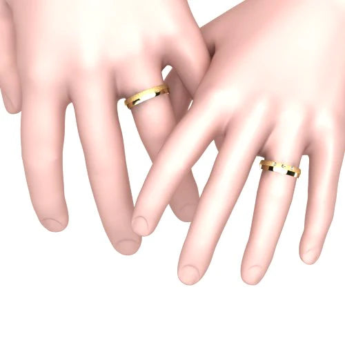 Par de Alianças de Casamento Noivado em Ouro 18k 4mm Bolt