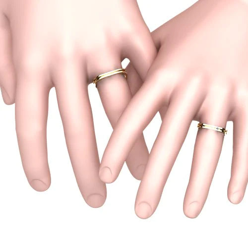 Par de Alianças de Casamento Noivado em Ouro 18k 3mm Kyren