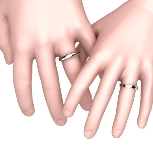 Par de Alianças de Casamento Noivado em Ouro 18k 3mm Bolt