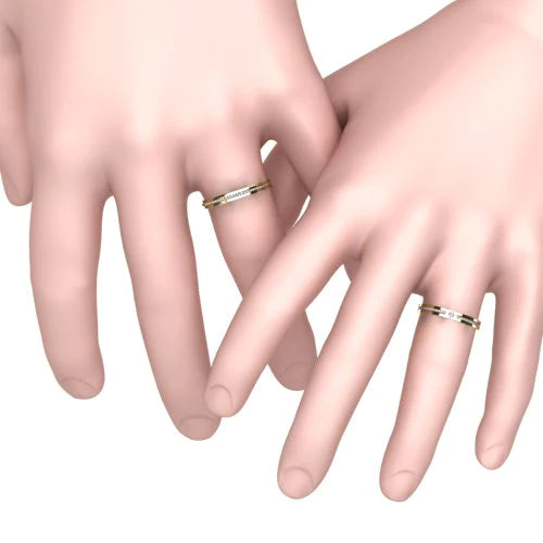 Par de Alianças de Casamento Noivado em Ouro 18k 2,5mm Bart