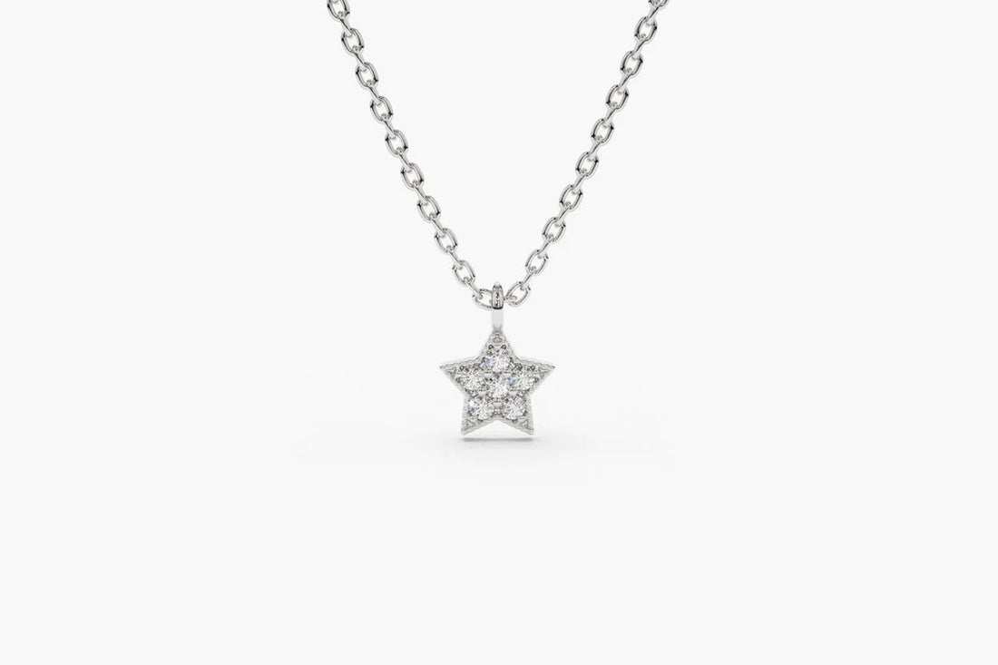 Corrente de ouro 18k  feminina mini estrela Diamantes