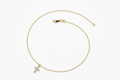 Pulseira  Feminina de Ouro 18k  Cruz  Diamantes