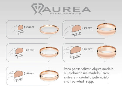 Aliança de noivado casamento ouro 18k 2 Gramas 2 mm tradiction