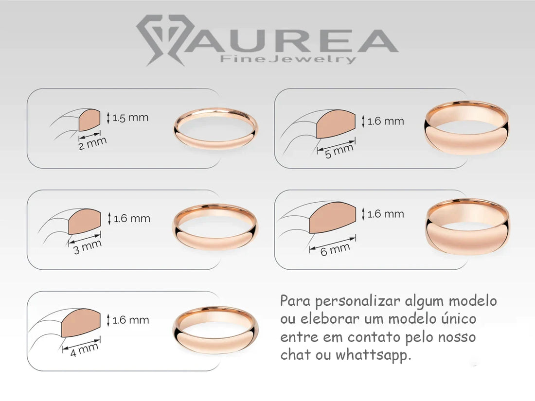 Aliança de casamento noivado ouro 18k 2 Gramas 2 mm Flat
