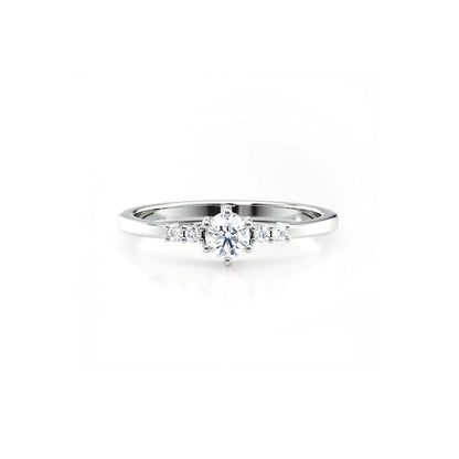 Anel de Noivado Solitario De Diamante Ouro 18k