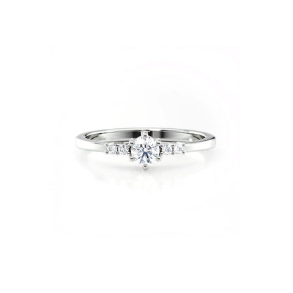 Anel de Noivado Solitario De Diamante Ouro 18k
