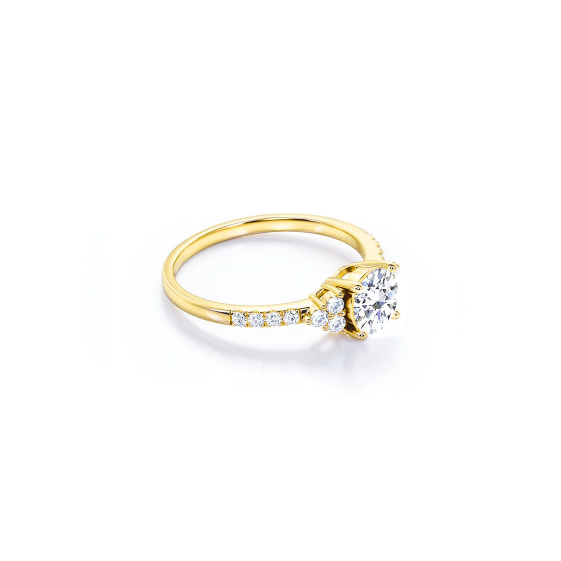 Anel Halo De Ouro Amarelo 18k e Diamantes Brilhantes 70pts