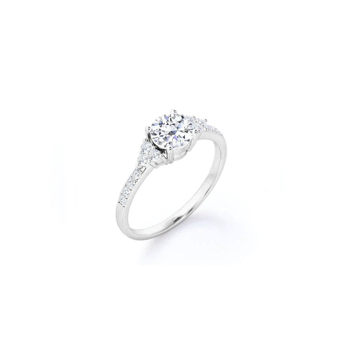 Anel Halo De Ouro Branco 18k e Diamantes Brilhantes 70pts