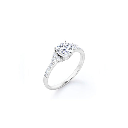 Anel Halo De Ouro Branco 18k e Diamantes Brilhantes 70pts