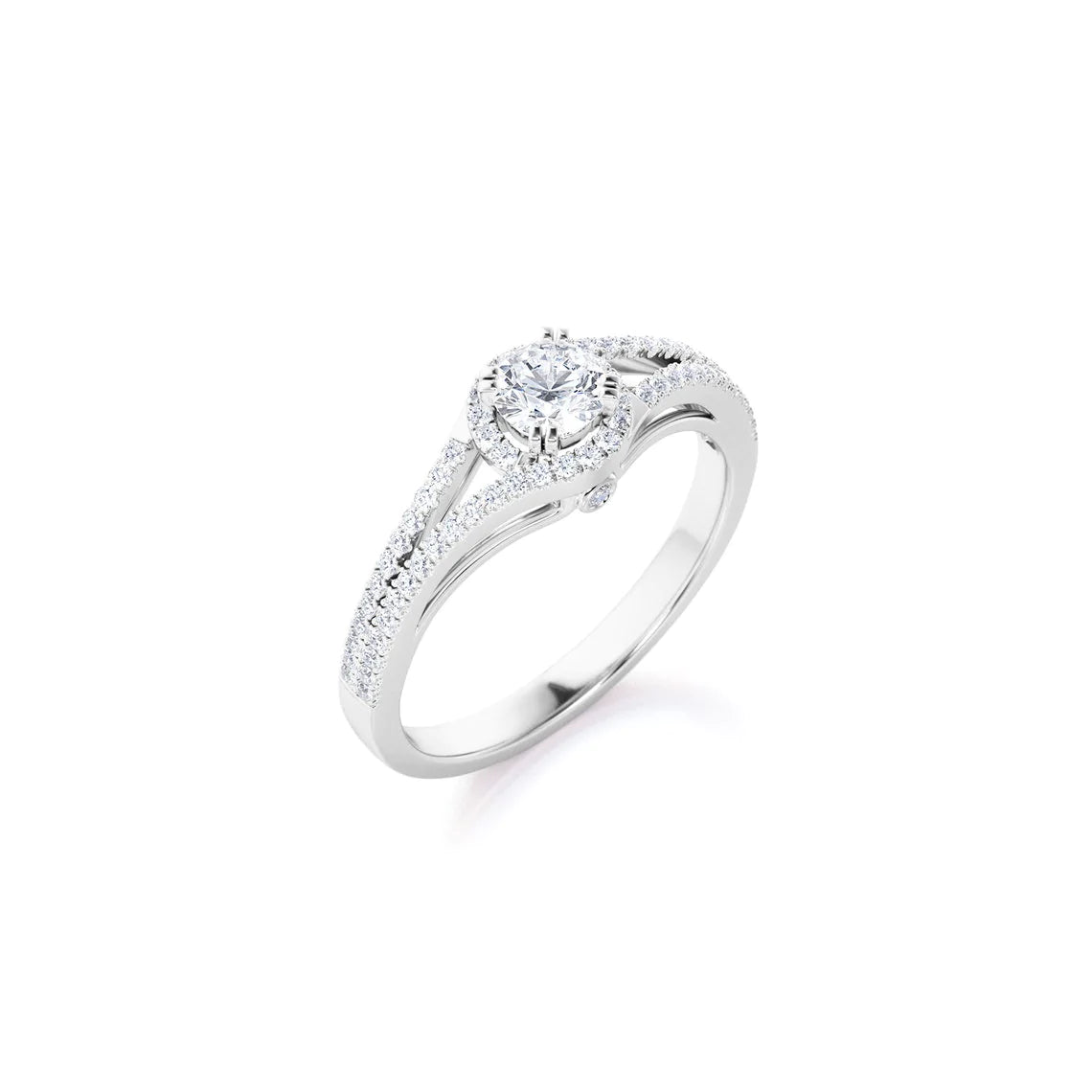 Anel de Noivado Solitario De Diamante Ouro 18k twisted