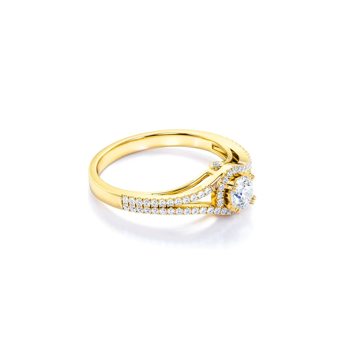 Anel de Noivado Solitario De Diamante Ouro 18k twisted