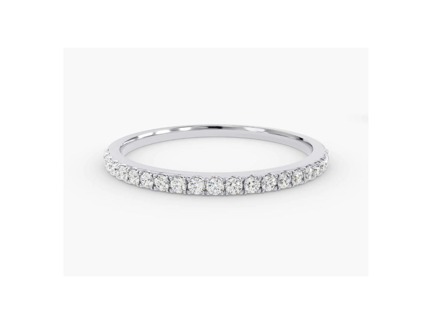 Anel de Ouro 18k Aparador Meia Aliança C/ Diamantes Brilhantes Isabela