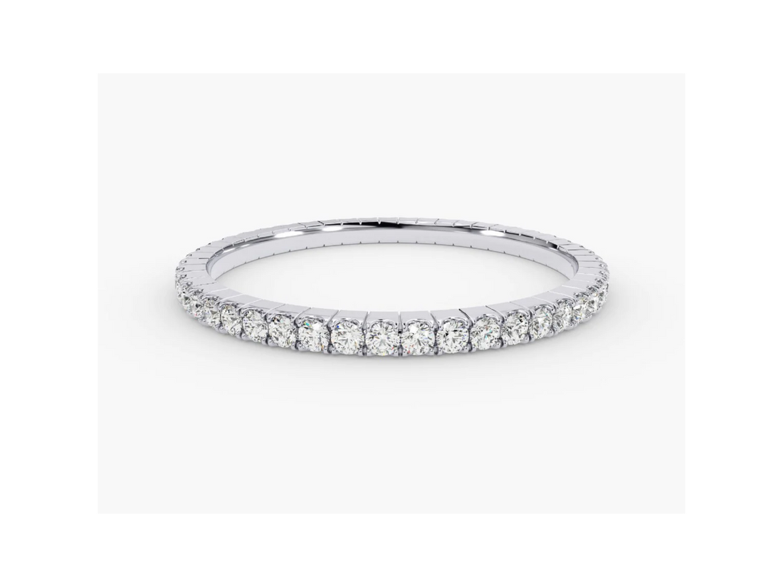 Anel de Ouro 18k Aparador Meia Aliança C/ Diamantes Brilhantes Soul