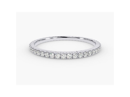 Anel de Ouro 18k Aparador Meia Aliança C/ Diamantes Brilhantes Soul