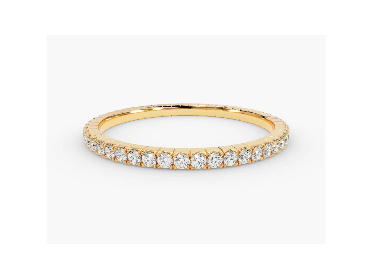 Anel de Ouro 18k Aparador Meia Aliança C/ Diamantes Brilhantes Soul
