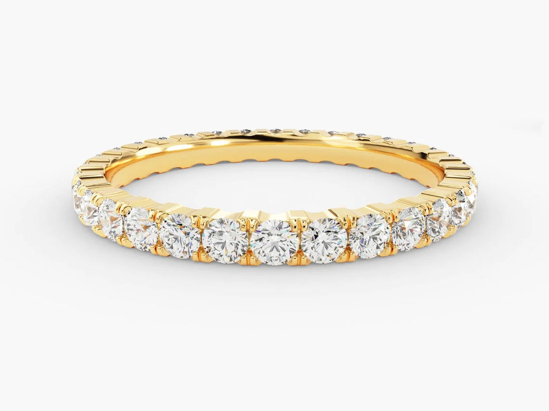 Anel de Ouro 18k Aparador Meia Aliança C/ Diamantes Brilhantes Ster