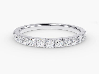 Anel de Ouro 18k Aparador Meia Aliança C/ Diamantes Brilhantes Julia