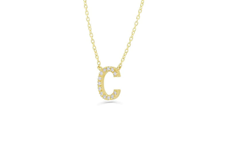 Colar Corrente Inicial Feminino em Ouro Amarelo 18k c/ Diamante