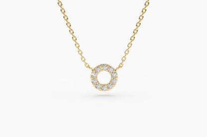 Colar Corrente Feminina em Ouro Branco 18k Circle C/ Diamantes