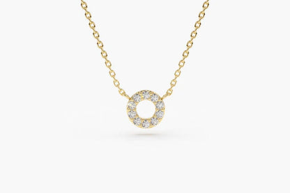 Colar Corrente Feminina em Ouro Amarelo 18k Circle C/ Diamantes