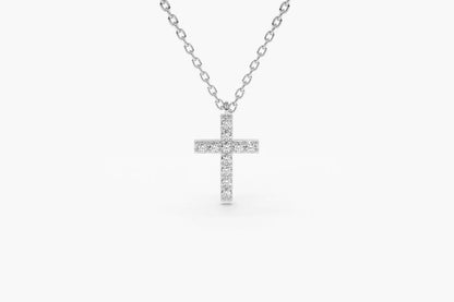 Colar Corrente Feminina em Ouro Branco 18k De Cruz