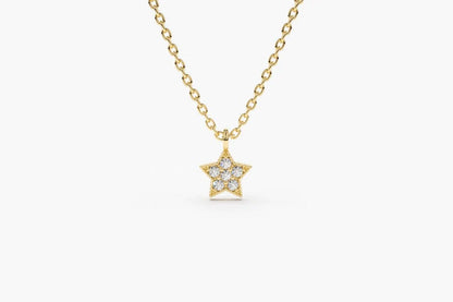 Corrente de ouro feminina  18k  mini estrela Diamantes