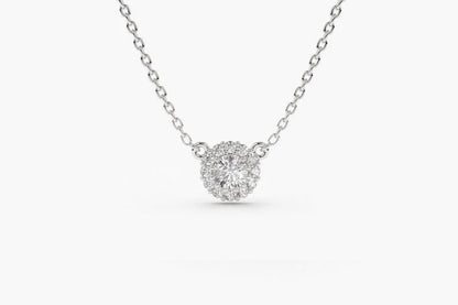 Colar Corrente Cluster Feminina em Ouro Branco 18k c/ Diamante