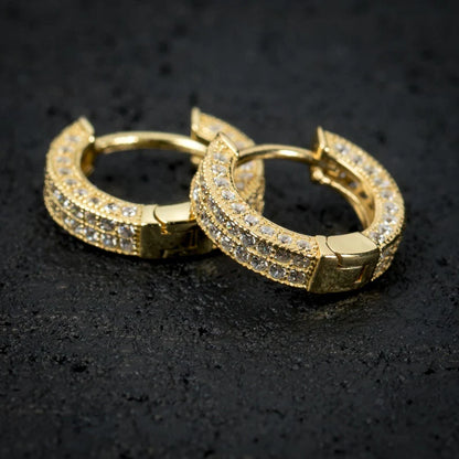 Par Brinco de ouro masculino diamantes luxo