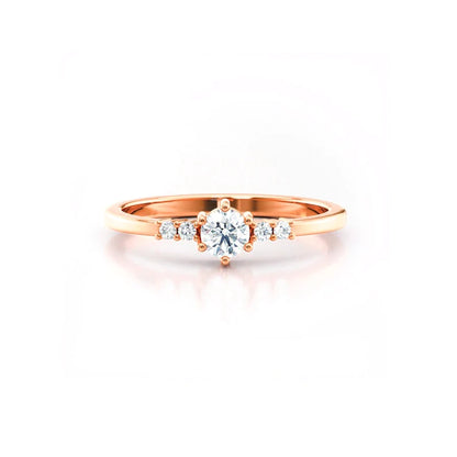 Anel de Noivado Solitario De Diamante Ouro 18k