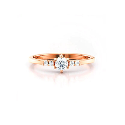 Anel de Noivado Solitario De Diamante Ouro 18k