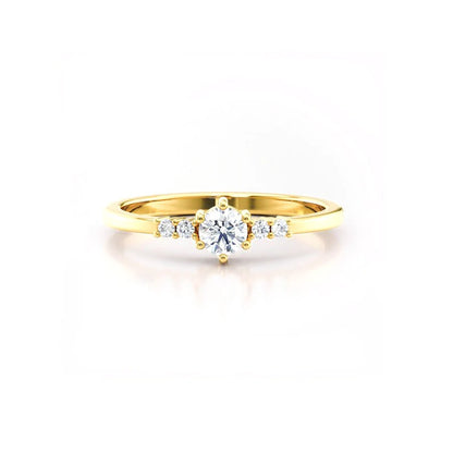 Anel de Noivado Solitario De Diamante Ouro 18k