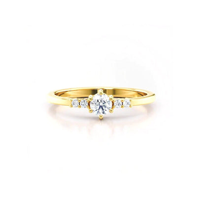 Anel de Noivado Solitario De Diamante Ouro 18k