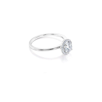 Anel Solitario Redondo De Ouro Branco 18k Diamantes Brilhantes 50pts