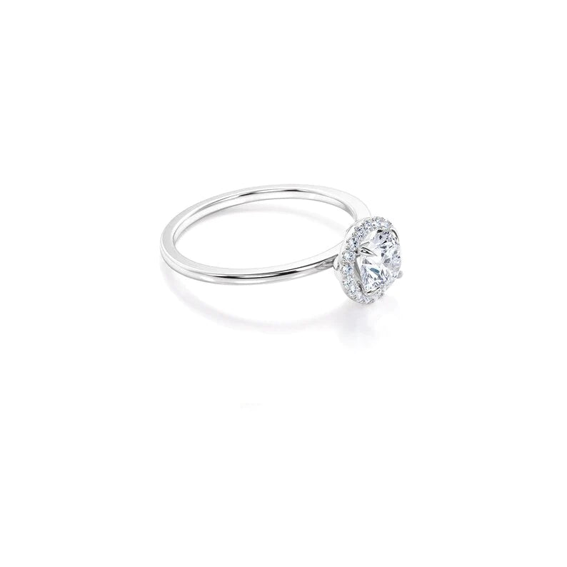 Anel De Noivado Redondo em Ouro 18k c/ Diamantes Brilhantes Pave