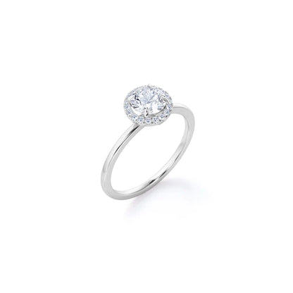 Anel De Noivado Redondo em Ouro 18k c/ Diamantes Brilhantes Pave