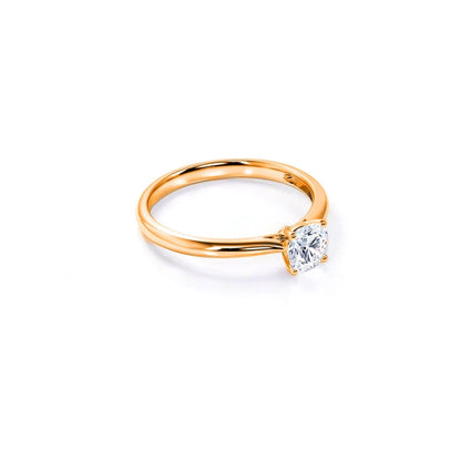 Anel Solitario De Ouro Rose 18k e Diamante Brilhante 30pts