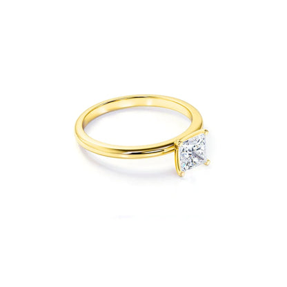Anel Princesa De Ouro Amarelo 18k e Diamantes Brilhantes 70pts